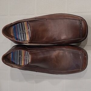 Men's brown leather loafers